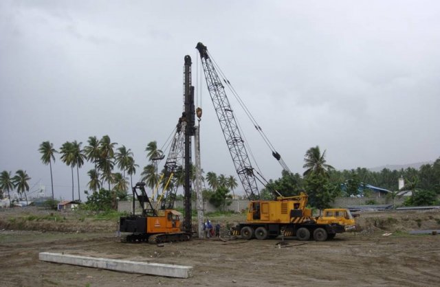 Pile Driving Works using Diesel Hammer